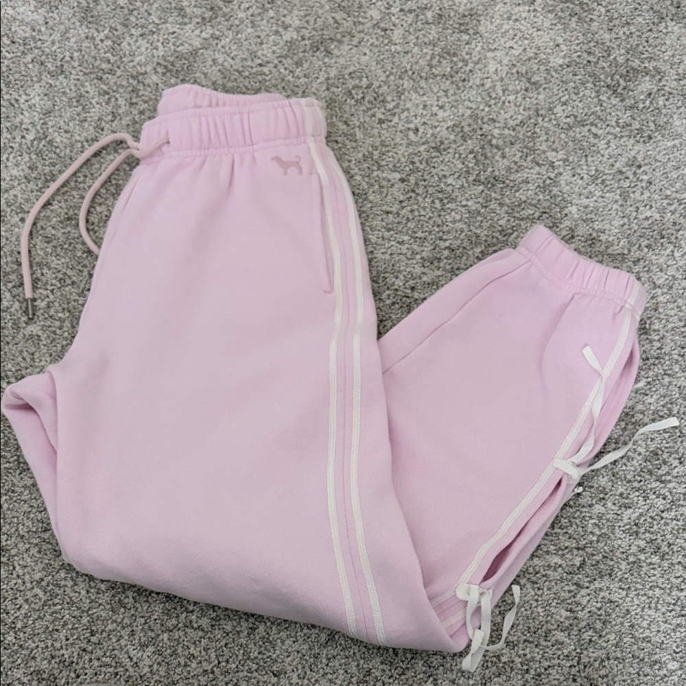 Victoria's Secret Light Pink Sweatpants with Side Stripes